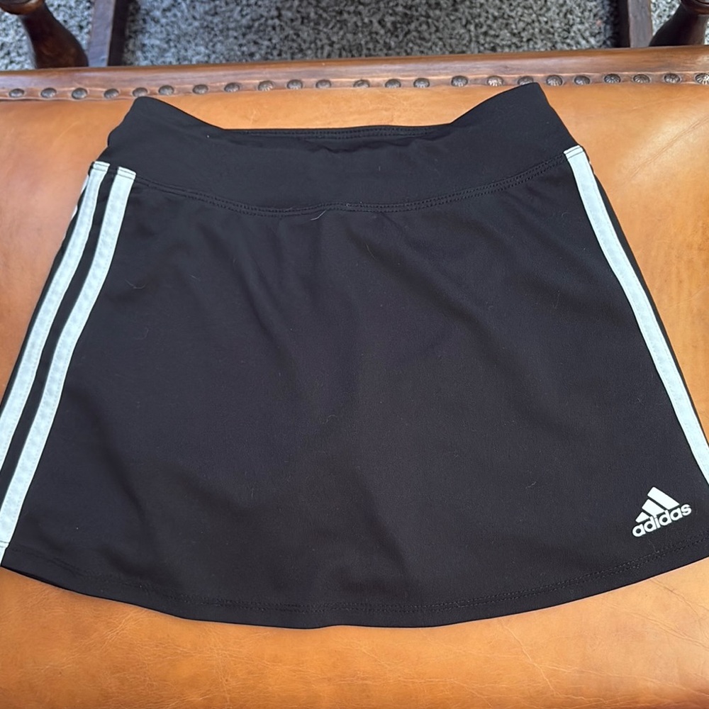 Adidas Black Skort with White Stripes